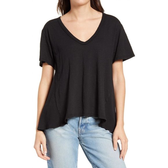 TREASURE & BOND Nordstrom Mixed Media Swing T-Shirt in Black - NWT - Picture 1 of 3